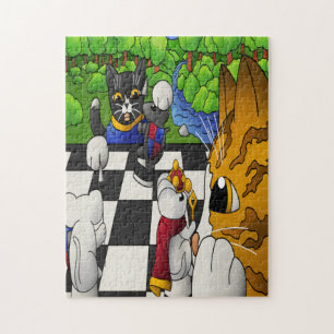 Chess Cats in the park Jigsaw Puzzle
