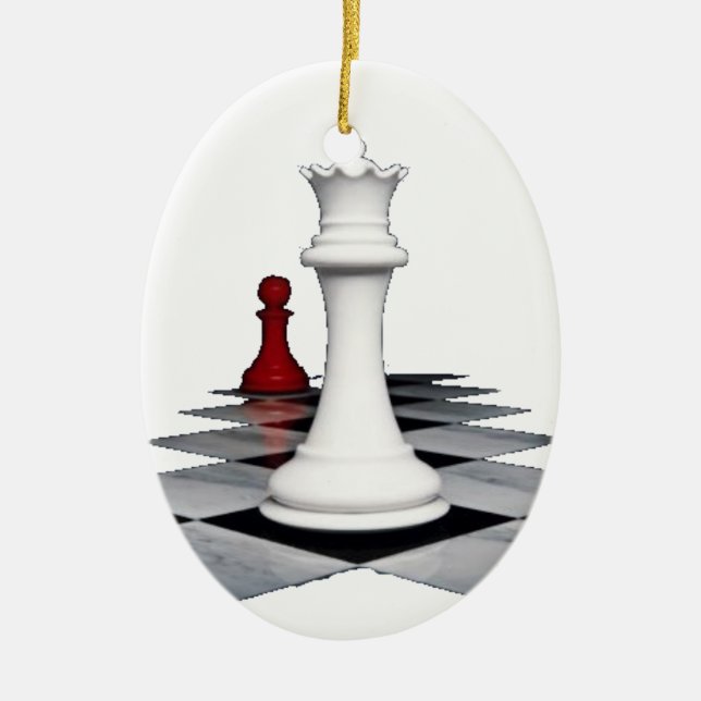 Chess Ceramic Tree Decoration (Front)