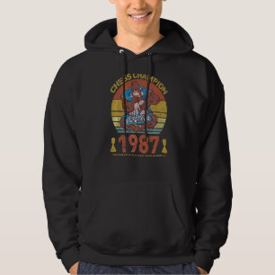 Chess Champion 1987  Not My Elo It's My Year Of Bi Hoodie