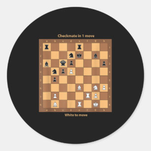 Chess Checkmate, Just Play Chess Quotes Graphic De Classic Round Sticker