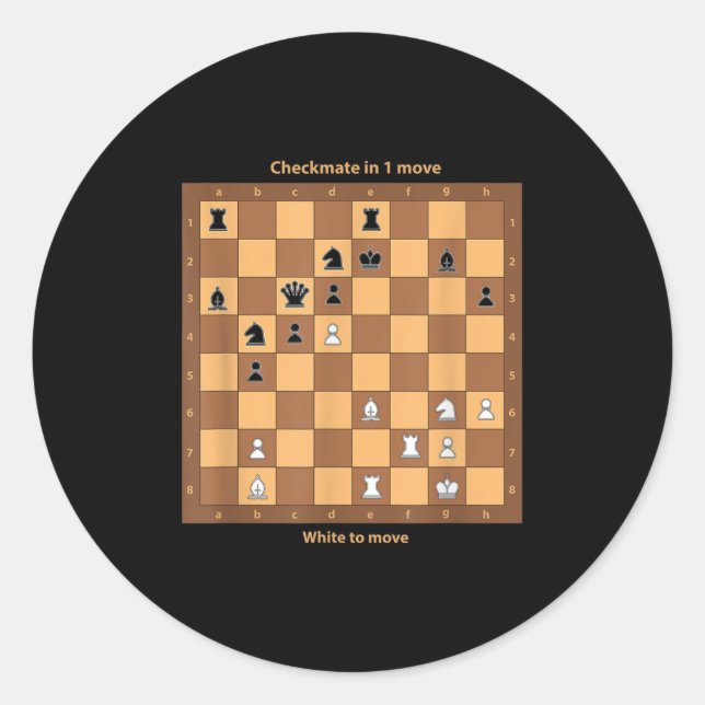 Chess Checkmate, Just Play Chess Quotes Graphic De Classic Round Sticker (Front)