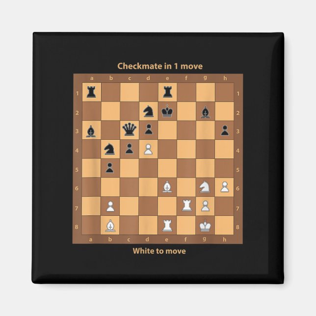 Chess Checkmate, Just Play Chess Quotes Graphic De Magnet (Front)