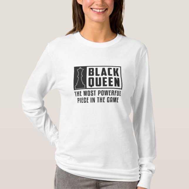 Chess Chess Board Black Queen Checkmate Board Gift T-Shirt (Front)