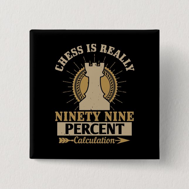 Chess - Chess is really 99% Calculation 15 Cm Square Badge (Front)