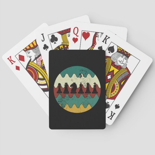 Chess - Chess Pieces Retro Playing Cards (Back)