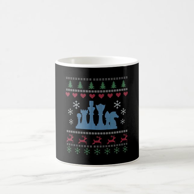 Chess - Chess Pieces Ugly Christmas Coffee Mug (Center)