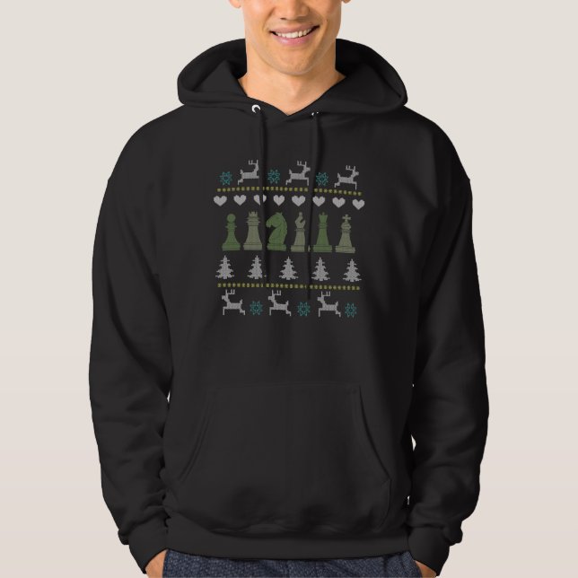Chess - Chess Pieces Ugly Christmas Hoodie (Front)