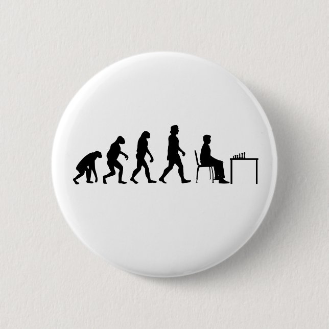 Chess - Chess Player Evolution 6 Cm Round Badge (Front)