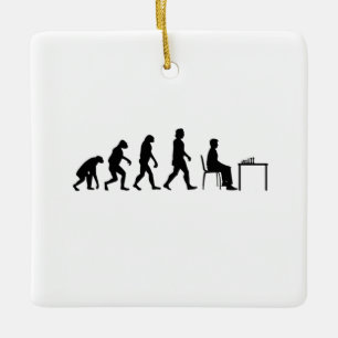 Chess - Chess Player Evolution Ceramic Ornament