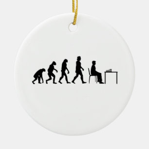 Chess - Chess Player Evolution Ceramic Tree Decoration