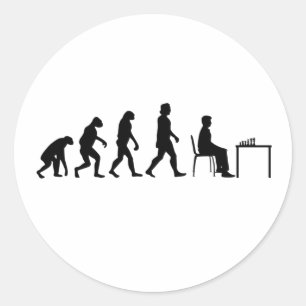 Chess - Chess Player Evolution Classic Round Sticker