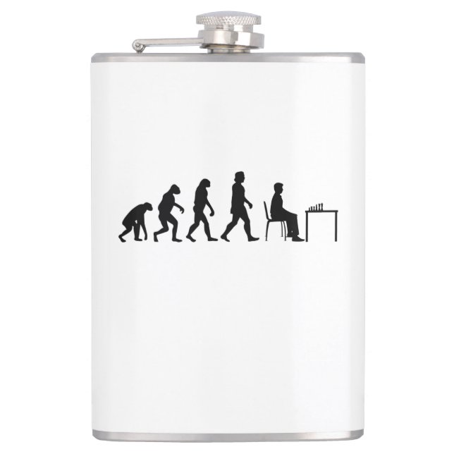 Chess - Chess Player Evolution Hip Flask (Front)