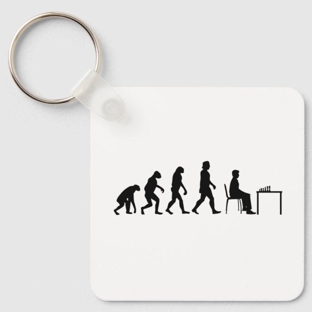 Chess - Chess Player Evolution Key Ring (Front)