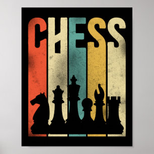 Chess Chess Retro Player Chess Piece Vintage Retro Poster