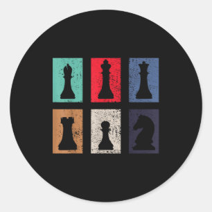 Chess Chessmen Classic Round Sticker