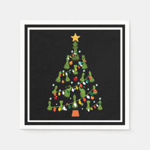 Chess Christmas Tree - King Queen Knight Rook Napkin