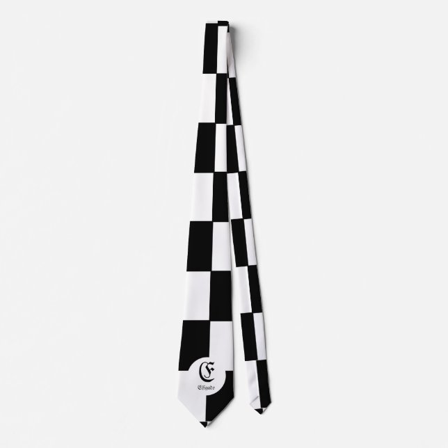 Chess Club Custom Name Initial Tie (Front)