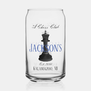 Chess Club w Classic King Drawing Drinkware Beer Can Glass