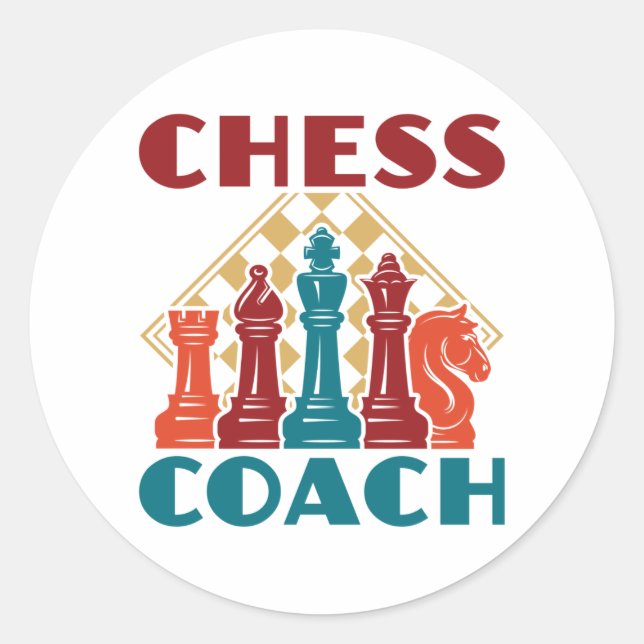 Chess Coach Classic Round Sticker (Front)