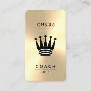 Chess Coach Gold Faux Business Card