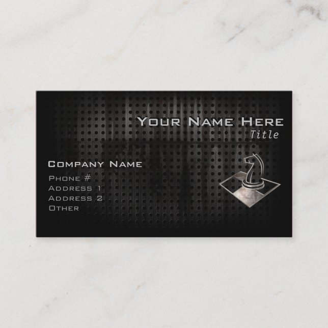 Chess; Cool Black Business Card (Front)