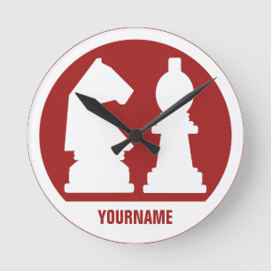 CHESS custom monogram & colour wall clocks