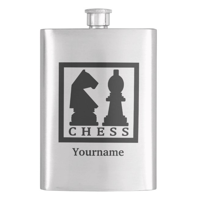 CHESS custom monogram flask (Front)
