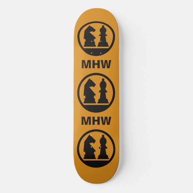 CHESS custom monogram skateboard (Front)