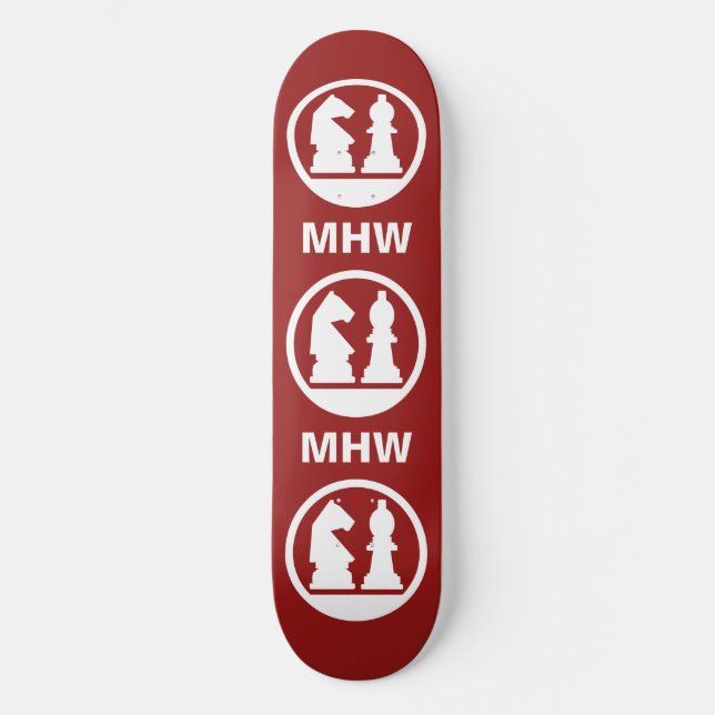 CHESS custom monogram skateboard (Front)