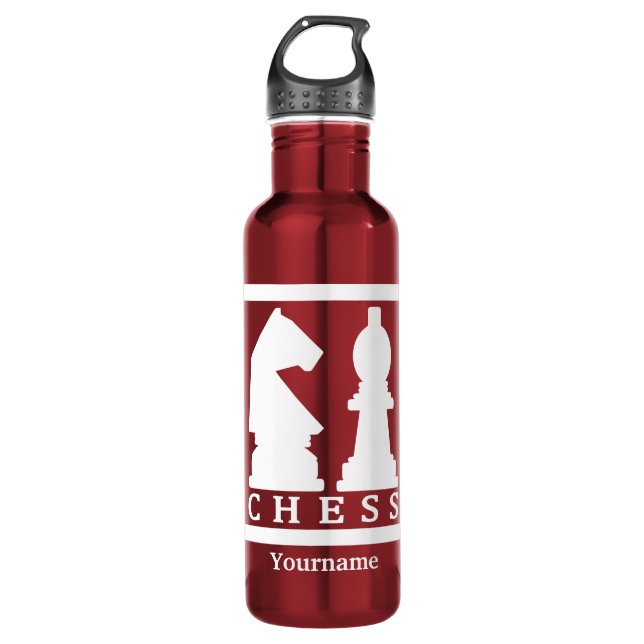 CHESS custom monogram water bottles (Front)