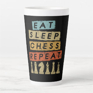 Chess - Eat Sleep Chess Repeat Latte Mug