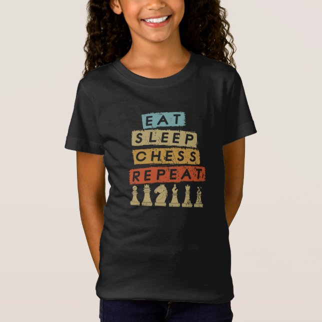 Chess - Eat Sleep Chess Repeat T-Shirt (Front)