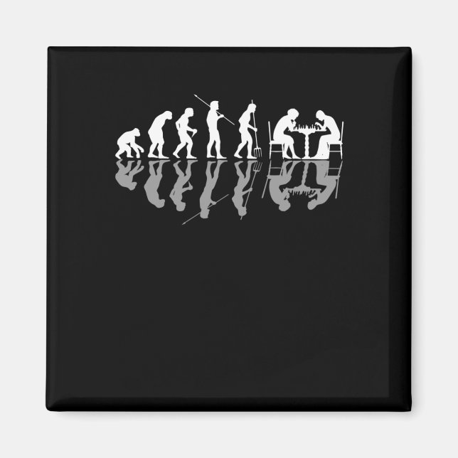 Chess Evolution Chessboard Lover Chess Gamer Magnet (Front)