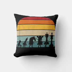 Chess Evolution Retro Vintage Gift For A Chess Cushion