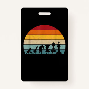 Chess Evolution Retro Vintage Gift For A Chess ID Badge