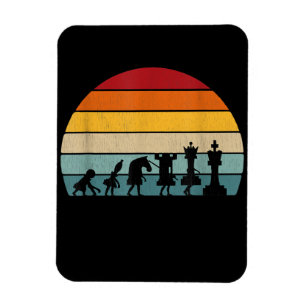 Chess Evolution Retro Vintage Gift For A Chess Magnet