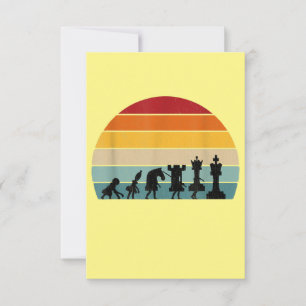 Chess Evolution Retro Vintage Gift For A Chess Thank You Card