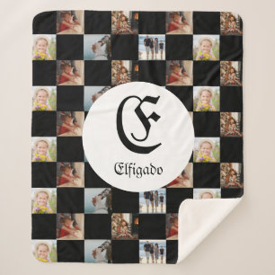 Chess Family Name Photo Sherpa Blanket