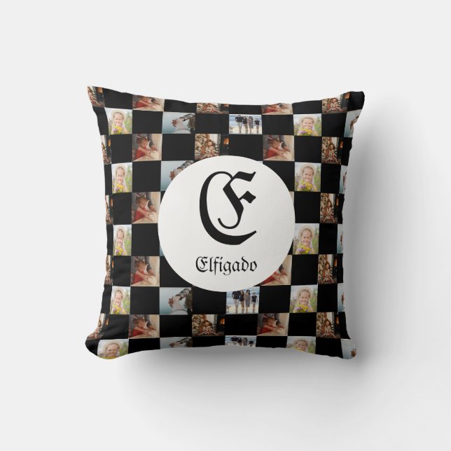 Chess Family Photo Name Cushion (Front)