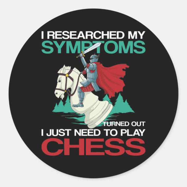 Chess For Men Funny Chess Player Checkmate  Classic Round Sticker (Front)
