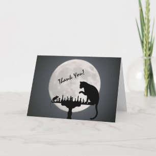 Chess Full Moon Cat and Mouse Game Thank You! Thank You Card