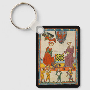 Chess Game 14th Century Codex Manesse Key Ring