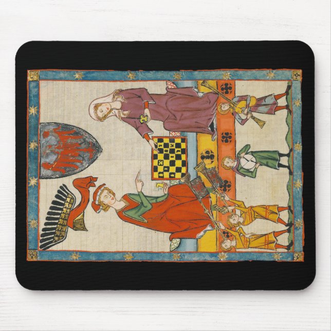 Chess Game 14th Century Codex Manesse Mouse Mat (Front)
