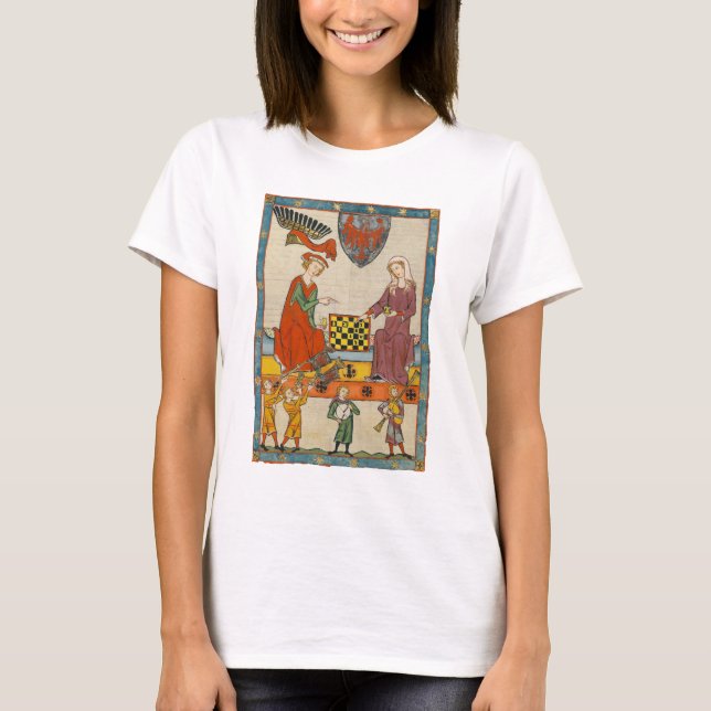 Chess Game 14th Century Codex Manesse T-Shirt (Front)