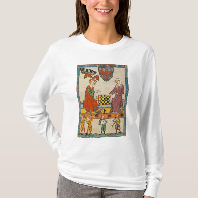Chess Game 14th Century Codex Manesse T-Shirt (Front)