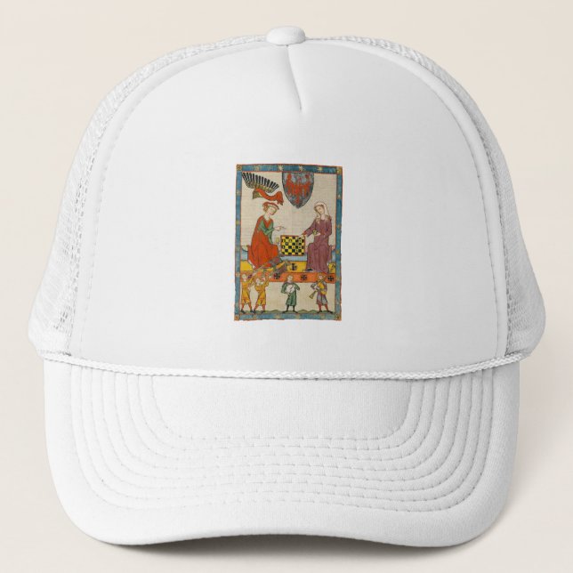 Chess Game 14th Century Codex Manesse Trucker Hat (Front)
