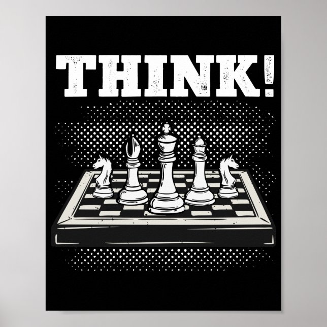 Chess Game Board Player Think Club Team Poster (Front)