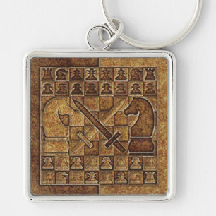 CHESS GAME IN STONE KEY RING