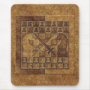 CHESS GAME IN STONE MOUSE MAT