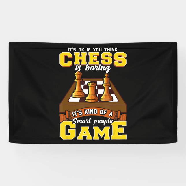 chess game is  smart people funny chess player banner (Horizontal)
